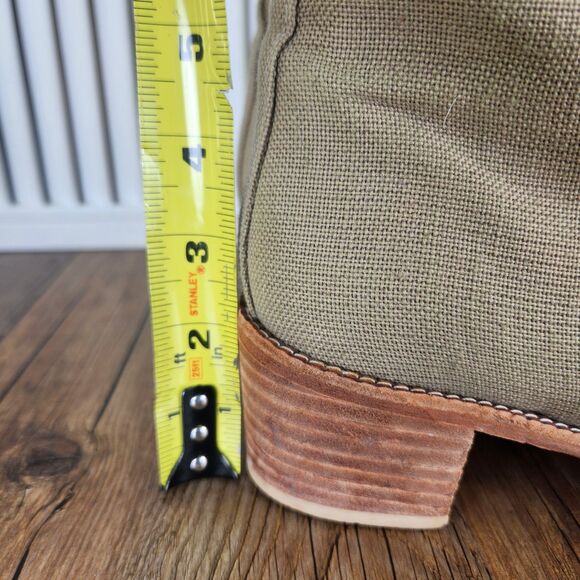 VINTAGE Colin Stuart Womens Size 8 Beige Lace Up Boho Combat Canvas Boots Chile - Picture 12 of 14
